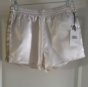 BDG Women's Satin Athletic Shorts - Cream Size S